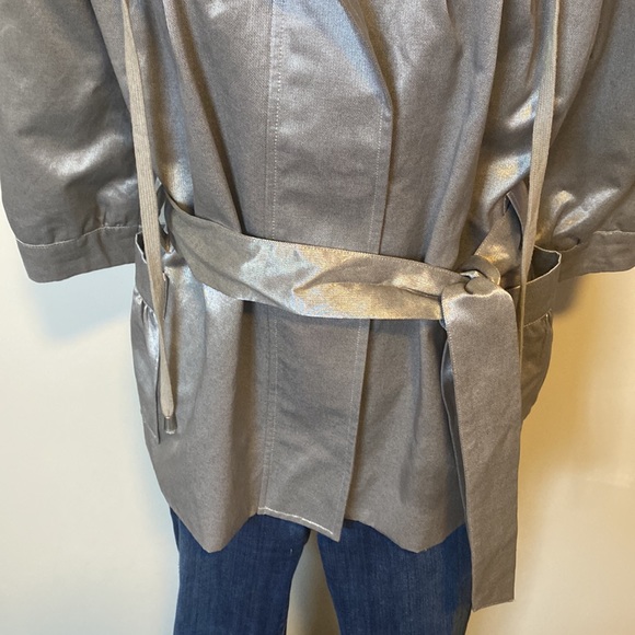 PRE-OWNED WOMEN’S VINTAGE RETRO CACHE METALLIC BELTED TRENCH JACKET - Picture 3 of 16